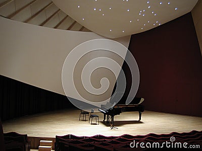 Piano on the empty stage