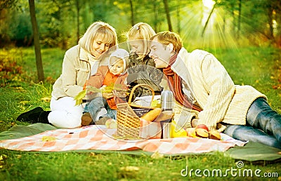 Picnic.Happy Family outdoor