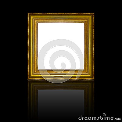 Picture frame gold wood frame