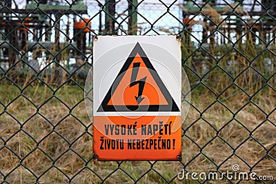 Picture of high voltage sign