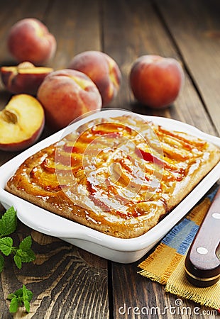 Pie with peaches