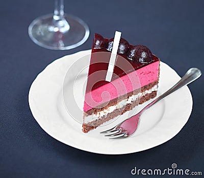 Piece of Chocolate Berry Mousse Cake