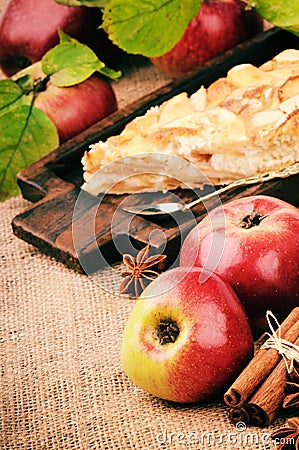 Piece of homemade apple pie