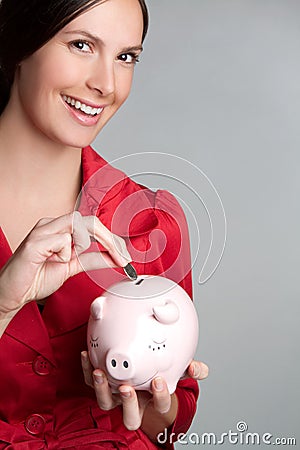 Piggy Bank Coin Woman