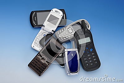 Pile of Assorted Mobile Phones
