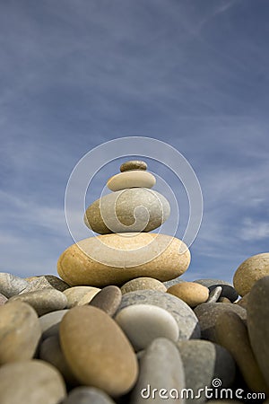 Pile of round stones - zen and spa concept