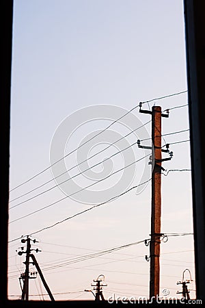 Pillars behind window