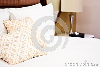 Pillows in Hotel bedroom