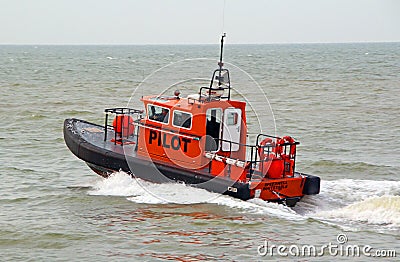 Pilot boat leaving harbour