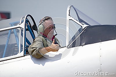 Pilot giving thumbs-up