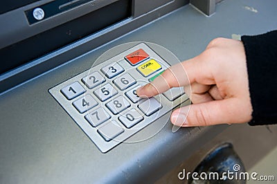 Pin code at ATM machine