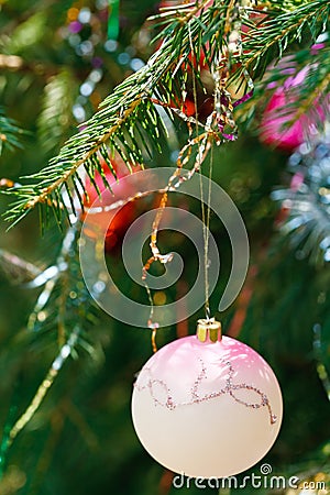 Pink ball and red ball christmas decoration