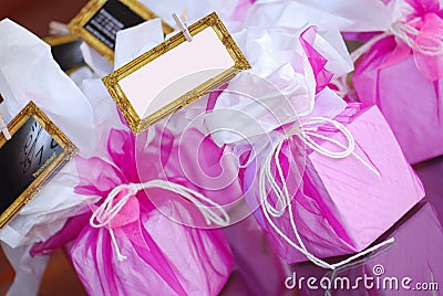 Pink box party favours