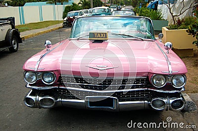 Pink Cadillac Taxi Car