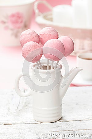 Pink cake pops