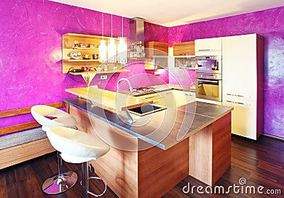 Modern Kitchen with bar