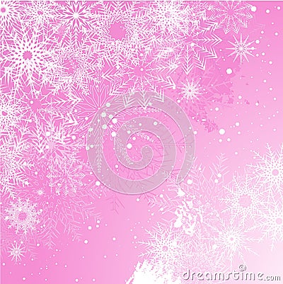 Pink snowflake background
