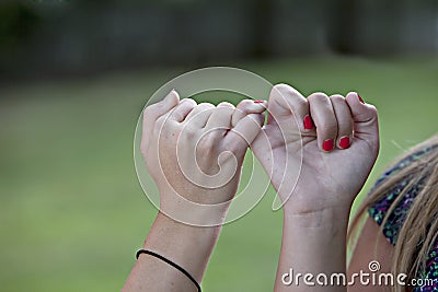 Pinkie Promise Linked Fingers Royalty Free S