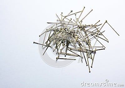 Pins on a white background.