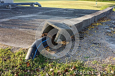 Pipe and valve on the ground