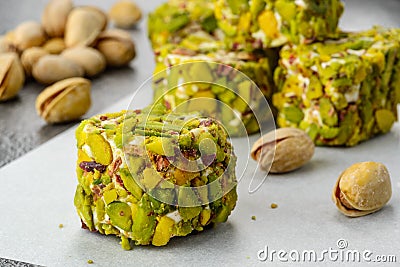 Pistachio turkish delight dessert