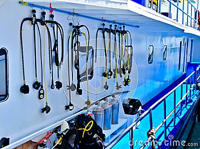 Placed diving equipment
