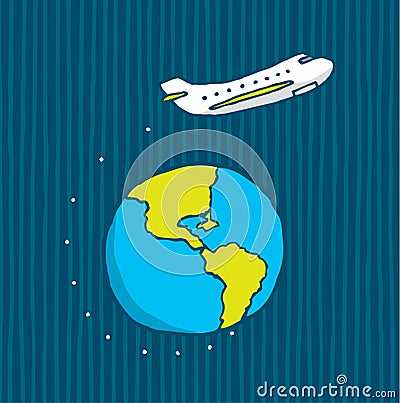 Plane flying around the world