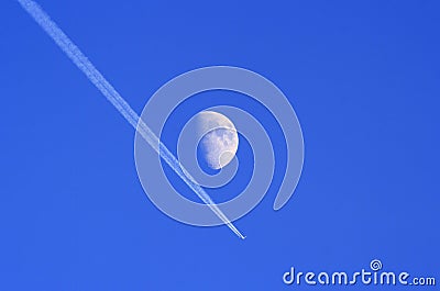 Plane and moon