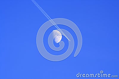 Plane and moon