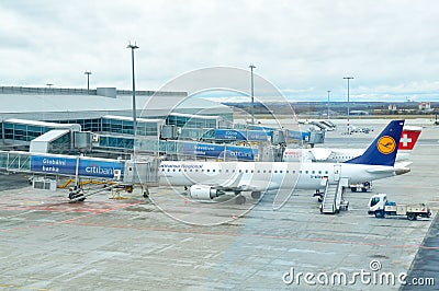 Planes at international Prague airport