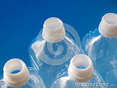 Plastic bottles in line