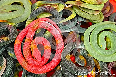 Plastic toy snakes