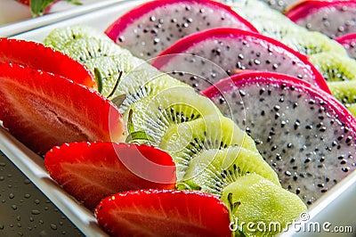 Plate of exotic fruits.