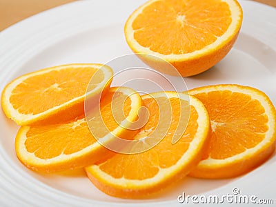 Plate of sliced navel orange