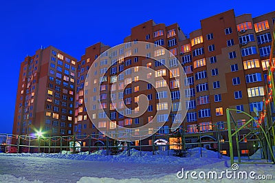 Playground in the yard of the house in Kemerovo city