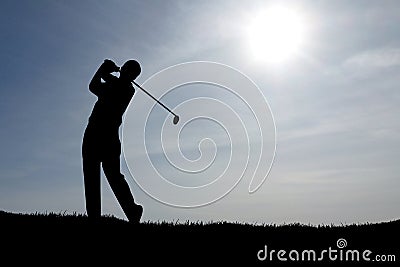 Playing Golf Blue Sky