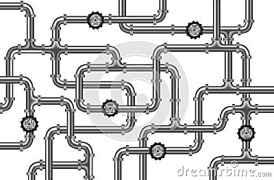 Plumbing water oil pipelines background isolated