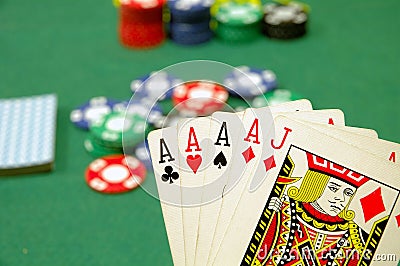 Poker cards and chips