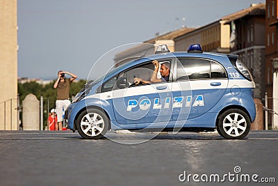 Police car in the center of Rome (Vatican City)