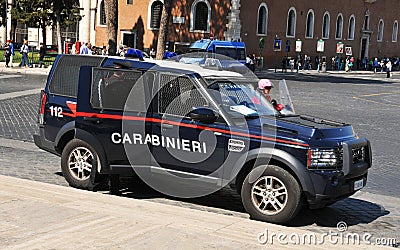 Police car in Rome, Italy