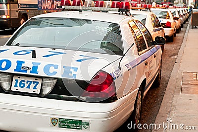 Police cars lined up in New York City