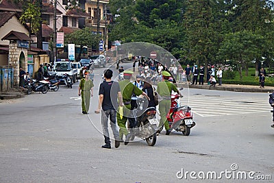 Police catched motorbike riders