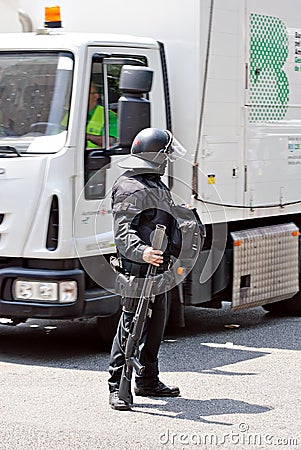 Police intervention, Barcelona, Spain