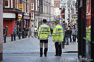 Police near Piccadilly Circus in London