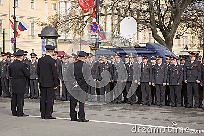 Police officers of the city of St. Petersburg.