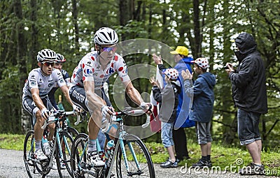 Polka Dot Jersey and White Jersey in Action