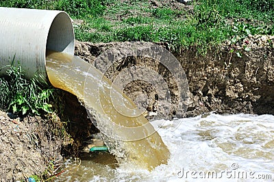 Polluted Water Overflow From Sewage Royalty