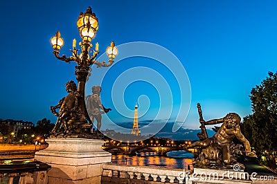 Pont Alexandre III by night paris city France