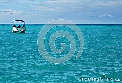 Pontoon Boat in the Ocean