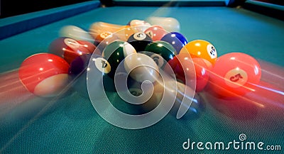 Pool Balls Breaking